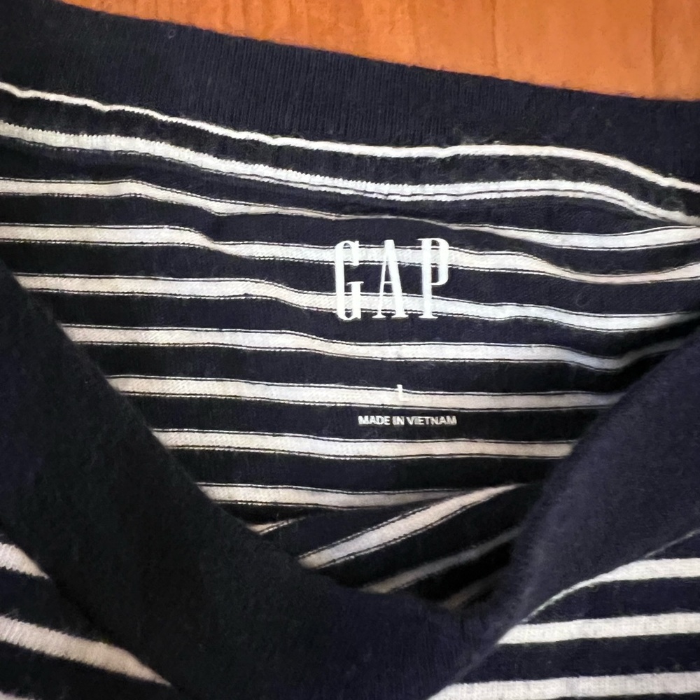 NWT Gap Rolled Sleeve T-Shirt Dress in Light Blue and White Stripe - Picture 2 of 2